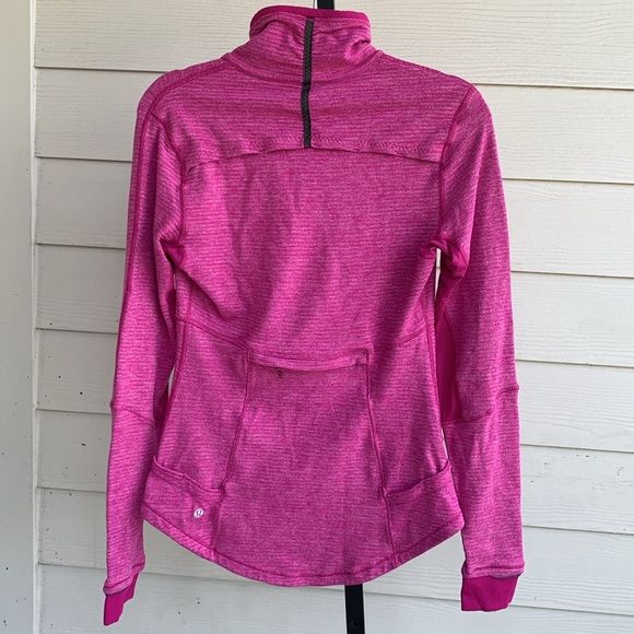 Lululemon athletica herringbone base runner 1/2 zip raspberry pullover jacket 8 - Picture 5 of 11